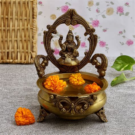 Jaszz Art Brass Urli Bowl Lakshmi Ji Light