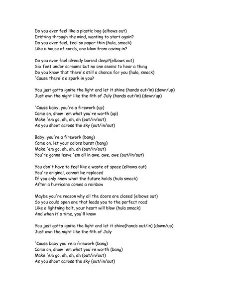 Firework Lyrics by farryn24 | Firework lyrics, Katy perry fireworks ...