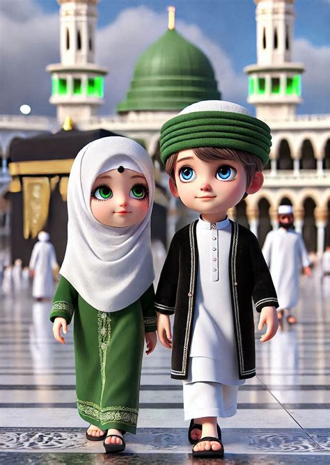 Buy Islamic Kids Wall Art Metal Print Muslim Boy & Girl Artwork On Cliths