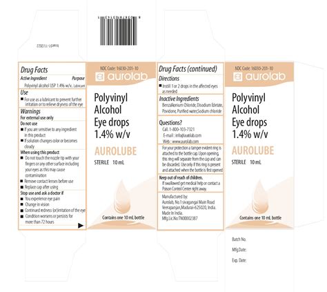 DailyMed - POLYVINYL ALCOHOL EYE DROPS 1,4 % W/V for solution