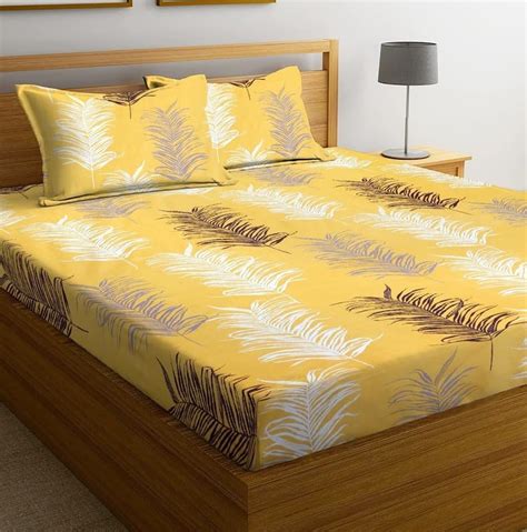 Buy BSB HOME 100% Cotton Feel Flat Double Bedsheets with 2 King Size ...
