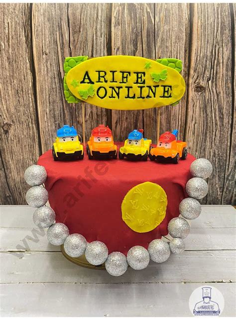 CAKE DECOR™ 4 Pieces Cartoon Construction Vehicle Toys Cake Toppers (S ...