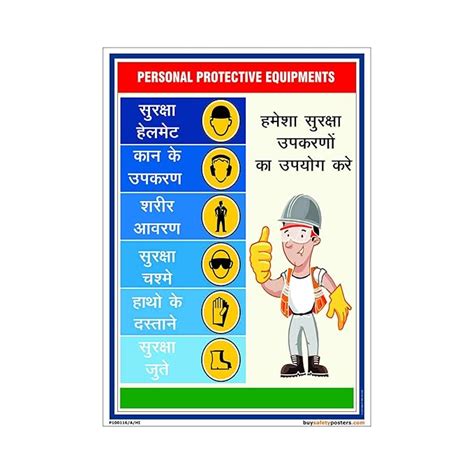 buysafetyposters.com - Utilise PPE Poster In Hindi Eco VInyl Sticker A2 ...