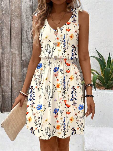 Women Sleeveless V-Neck Slip Dress, Fashionable For Summer, For Mother ...