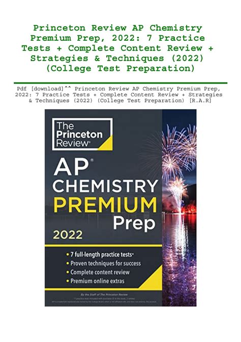 Pdf [download]^^ Princeton Review AP Chemistry Premium Prep 2022 7 ...