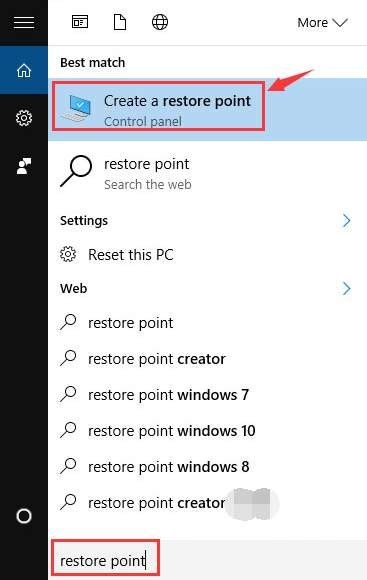 View Restore Points 的图像结果
