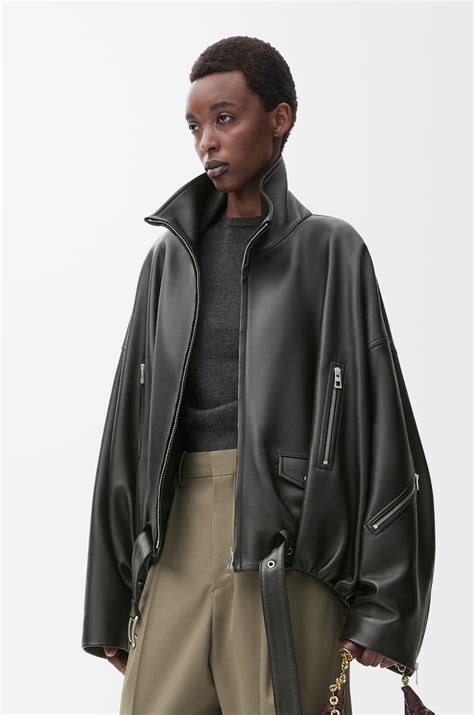 Chaqueta globo en piel napa de cordero Negro - LOEWE