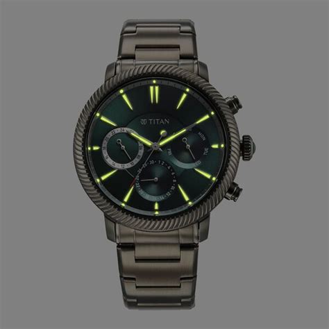 Buy Online Titan Stellar Quartz Multifunction Green Dial Stainless ...