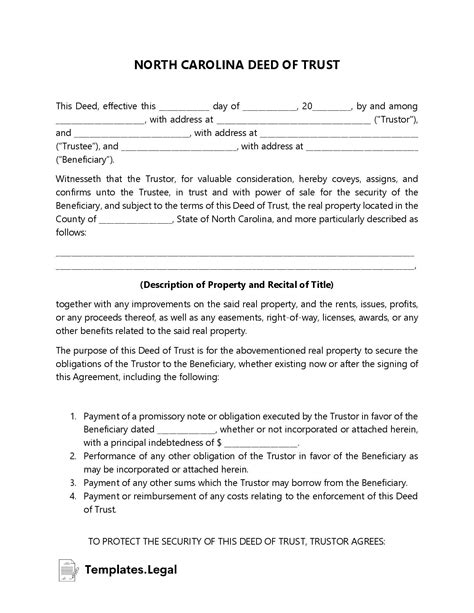 North Carolina Deed Forms & Templates (Free) [Word, PDF, ODT]