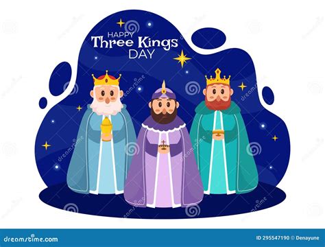 Happy Three Kings Day Vector Illustration To Faith on the Divinity of ...