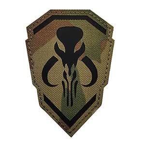 IR Infrared Mandalorian Mythosaur Skull Crest Shield Reflective Patch ...