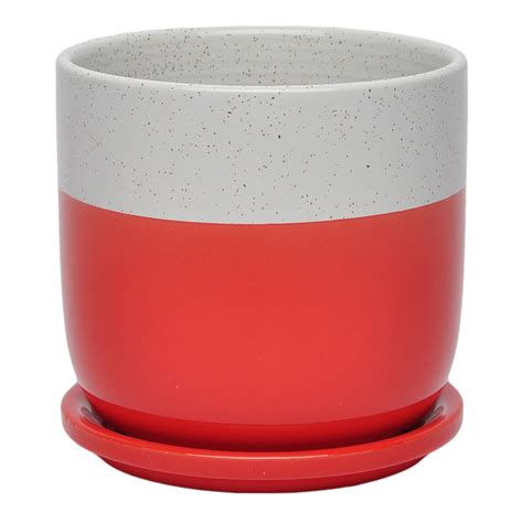 Sunny Club Indoor Ohio Red Ceramic Planter, Small