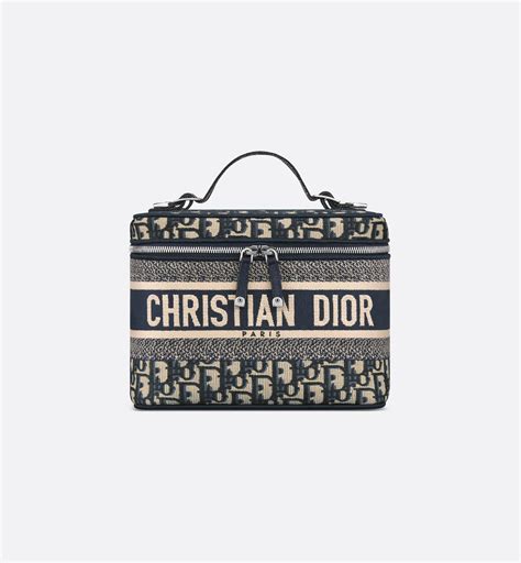 DiorTravel Vanity Case Blue Dior Oblique Embroidery | DIOR