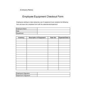 Employee Equipment Checkout Form - Blank Fillable Template | Fill Out ...