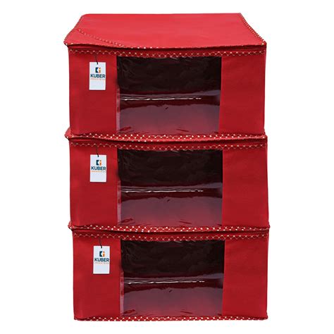 Kuber Industries Non-Woven Foldable Solid Saree Covers With Zip ...