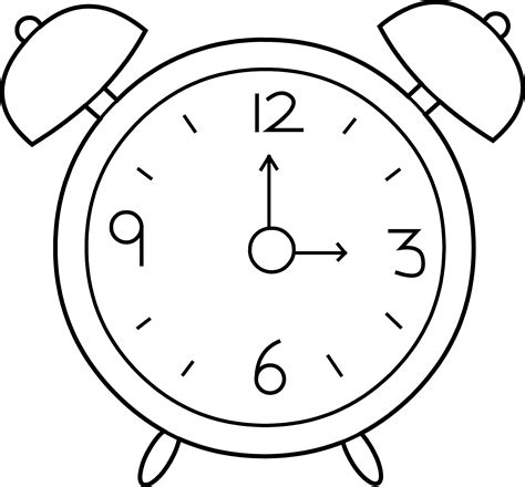 alarm clock clipart black and white - Clip Art Library