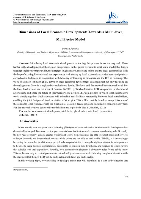 Local Economic Development Model in CWTS 的图像结果
