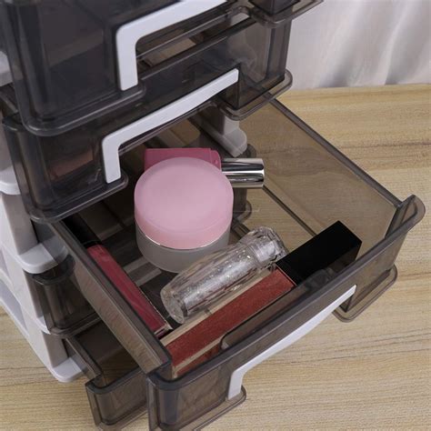 Buy Desktop Storage Box Drawer Organizer Stackable Plastic Drawer Unit ...