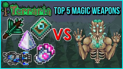Terraria - TOP 5 Magic Weapons vs Moon Lord | Comparison - YouTube