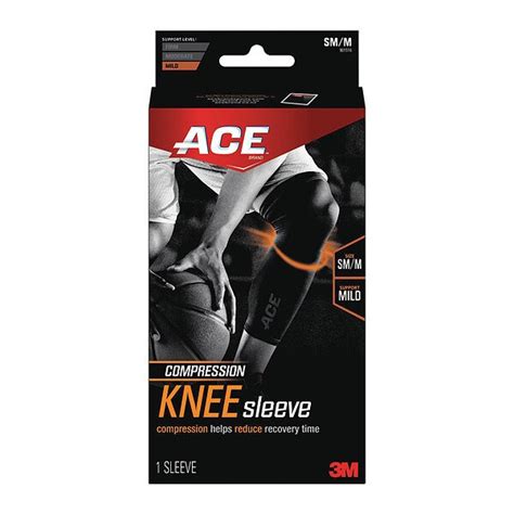 Ace Compression Knee Sleeve, S/M, PK6 901516 | Zoro