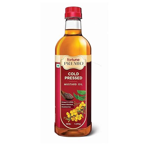 [Buy 5 Rs. 165 each] Fortune Premio Cold Pressed Mustard Oil 1L Bottle ...