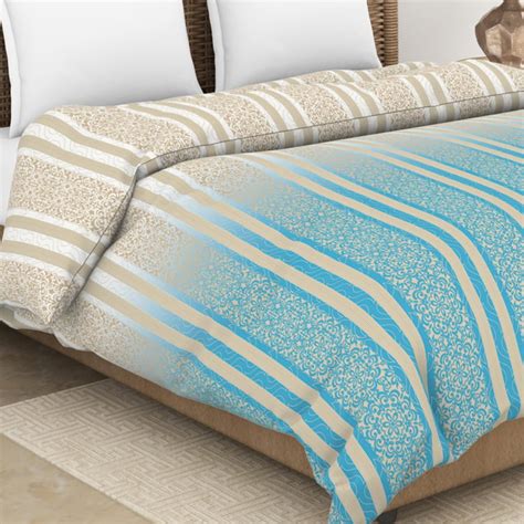 Buy SPACES Adonia Blue Printed Cotton King Quilt - 224x270cm from ...