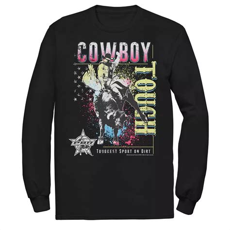 Men's PBR Cowboy Riding Bull Long Sleeve Graphic Tee