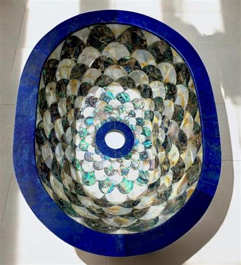 Buy Luxurious Abalone Shell Bathroom Wash Basin Handmade Modern Arts ...