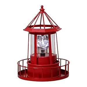 Buy CALIDAKA LED Solar Powered Lighthouse, 360 Degree Rotating Lamp ...