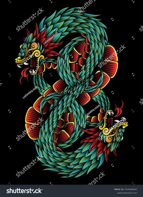 Quetzalcoatl Aztec God Mexico Art Stock Vector (Royalty Free ...