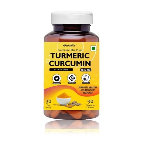 WALPAR Organic Curcumin Turmeric with Piperine Bioperine - 1510mg 90 ...