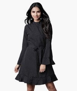 Tokyo Talkies Women A-line Black Dress - Buy Tokyo Talkies Women A-line ...