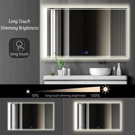 Buy ZELIEVE 60 x 36 Led Bathroom Mirror,Led Backlit Mirror,Anti-Fog ...