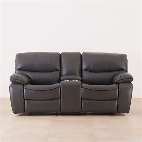 Buy Drake Faux Leather 2-Seater Recliner - Grey from Home Centre at ...