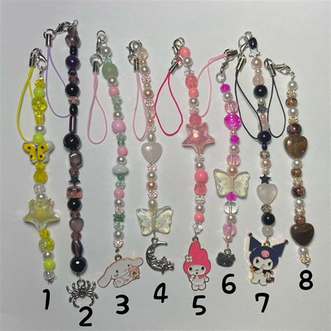 Beaded Phone Charms | Etsy