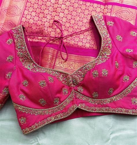 Latest Trendy Maggam Cut Work Blouse Designs