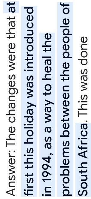 Explain the changes that were made to this public holidays - Brainly.in
