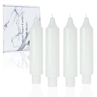 LPUSA White Short Taper Candles 6 inch Candle Sticks Unscented Dinner ...