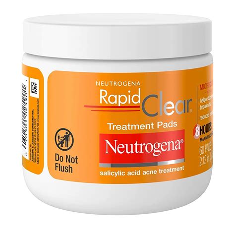 Neutrogena Rapid Clear 2% Salicylic Acid Acne Face Pads - 60 Ct Pack ...