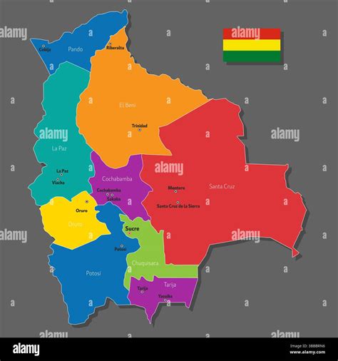 Vector map of Bolivia with names of cities and with borders city Stock Vector Image & Art - Alamy