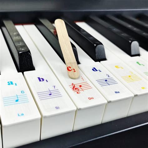 Buy Piano Keyboard Stickers for 8861544937 Key.Colorful,Staff,Numbered ...