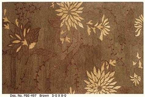 Buy PBE-497B Beautiful Indian Hand Tufted Carpet Brown Color 45 Ct ...