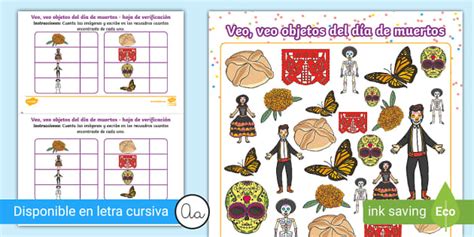 Hoja de Actividad: Veo, veo objetos del Día de Muertos- Guía de trabajo