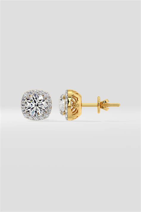 1 ct Cushion Halo Studs | House of Quadri