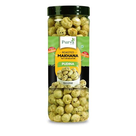 Refreshing Pudina Flavored Roasted Makhana (Fox Nut) - 70gm – Purva Bites