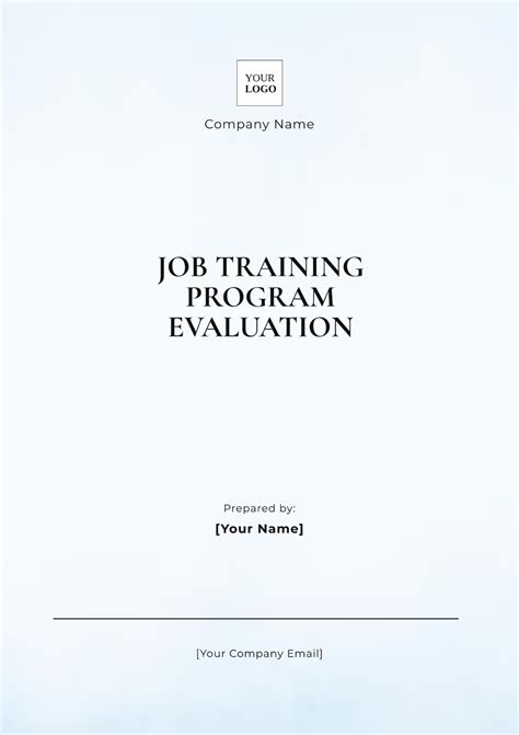Free Job Training Program Evaluation Template to Edit Online