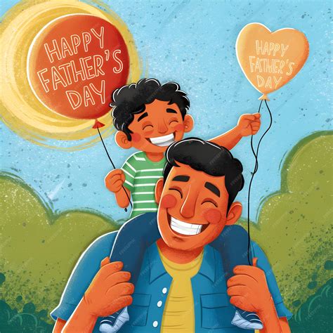 Premium Vector | A Happy Fathers Day Tribute in Art Illustration Vector Art