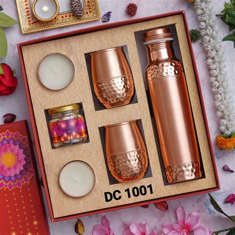 Buy Diwali Gift item-PURE COPPER BOTTLE SET – PC HOME DECOR