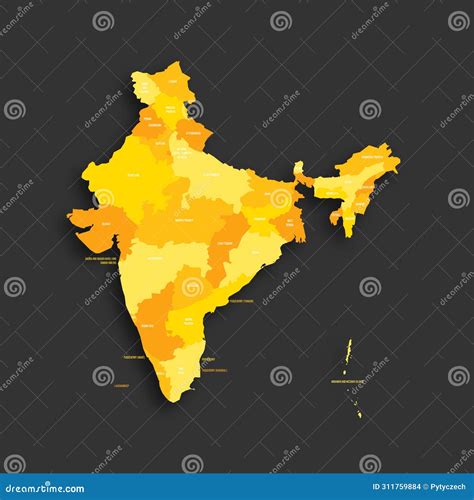 India Political Map of Administrative Divisions Stock Vector ...