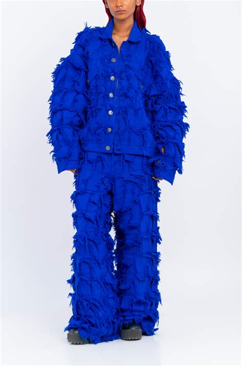 Handcrafted 1000 Panel Distressed Jacket (Blue) – HUEMN